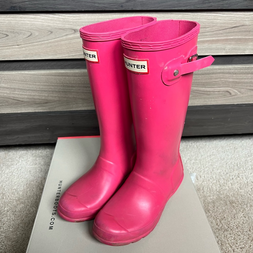 Girls pink hunter boots size 2